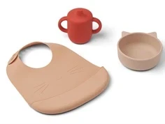 Liewood cat apple red multi mix spisesæt Connor (3-pak)